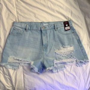 High rise mom jean shorts